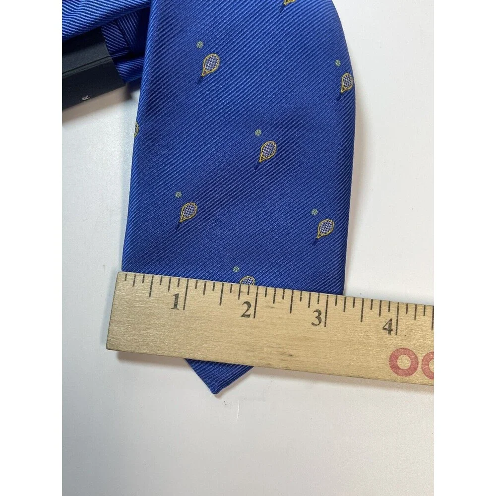 Tommy Hilfiger Racket And Ball Blue Silk Blend Neck Tie New